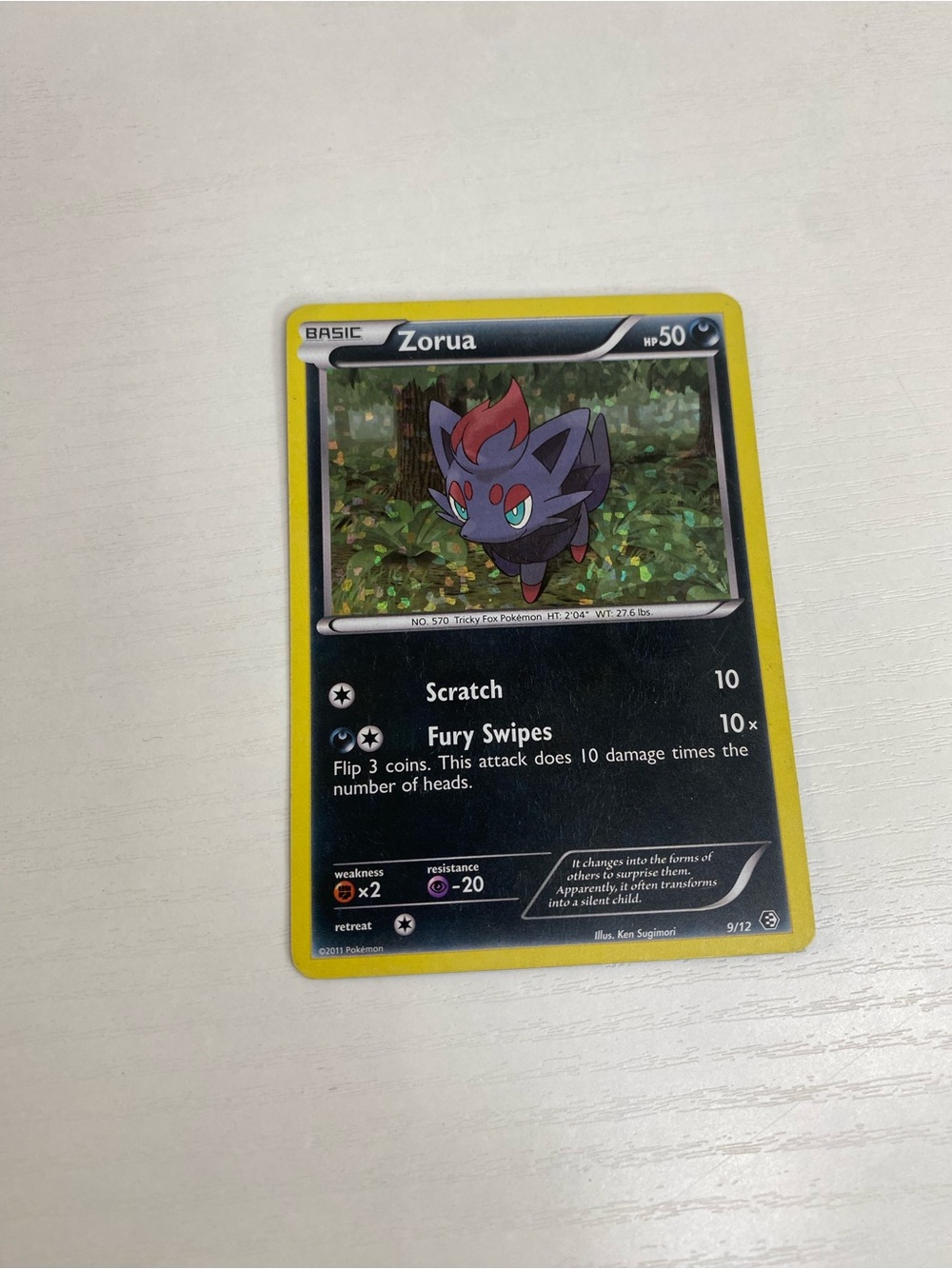 Zorua - 9/12 - Pokemon - Rare Holo Card